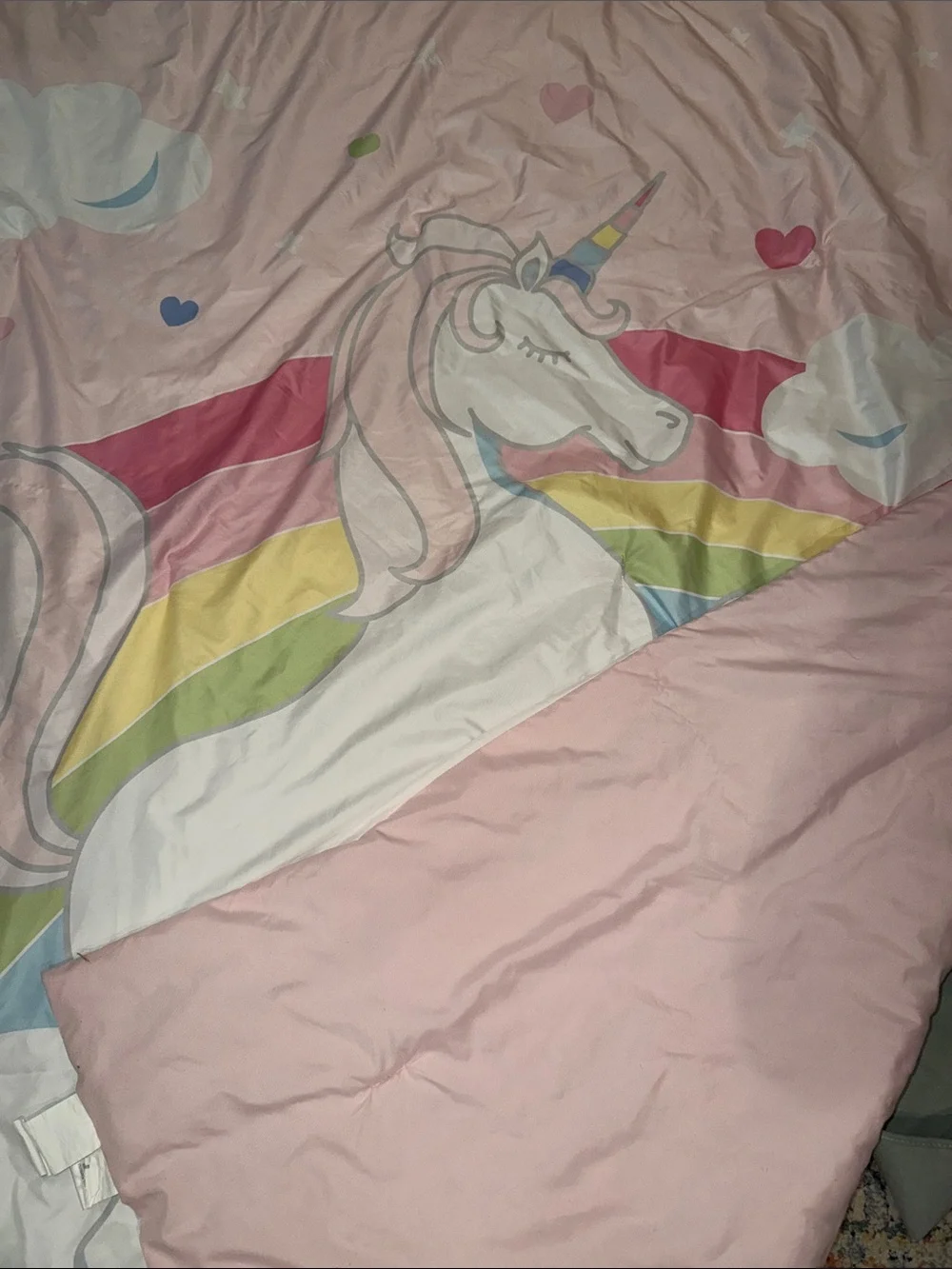 Pink Unicorn Rainbow Full Comforter